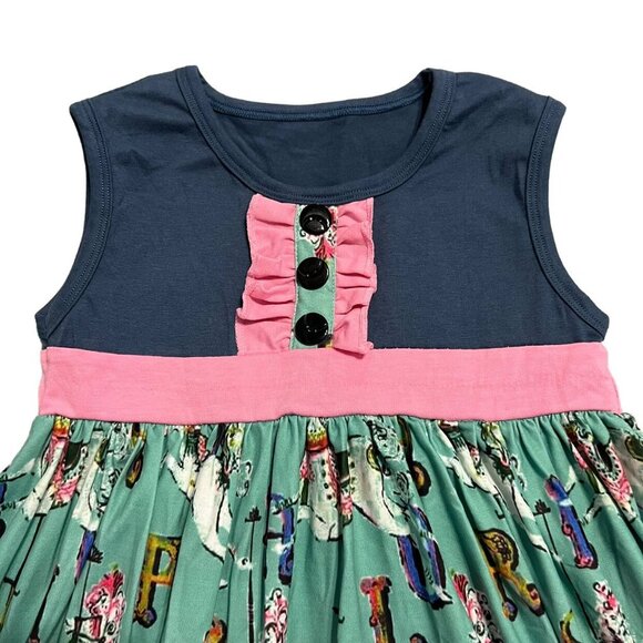 Royal Roe 3-4T Handmade Carousel Horse Tunic Dress & Pants Set - Picture 3 of 9